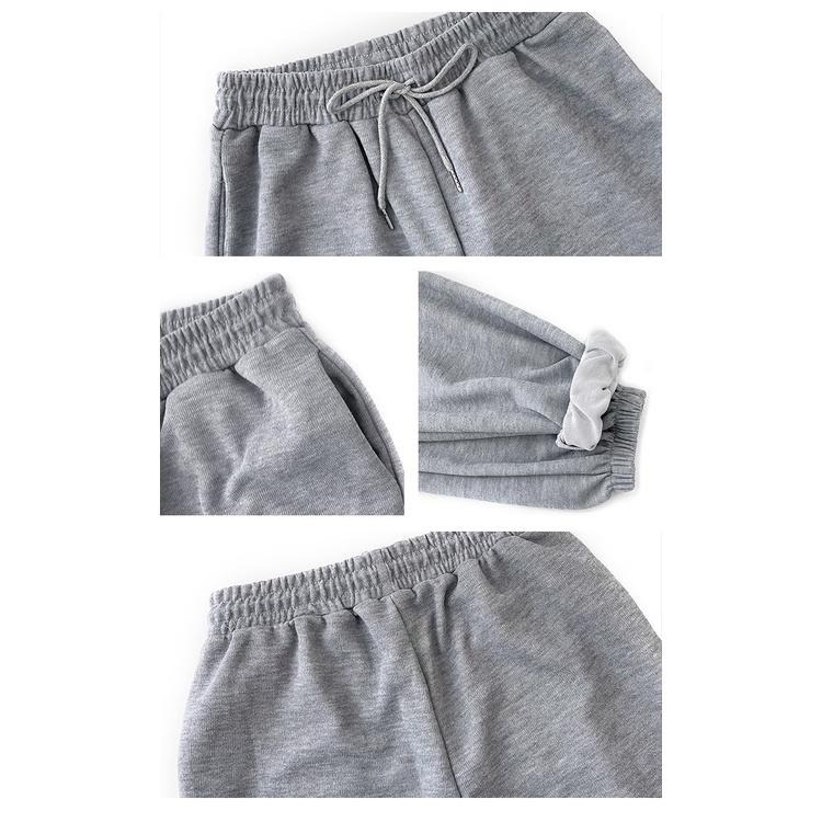 【RENA小舖 台灣現貨每天出】字母刺繡大學T+直筒束腳褲_運動/休閒/鬆緊腰/居家/大學t/【R20821】-細節圖3