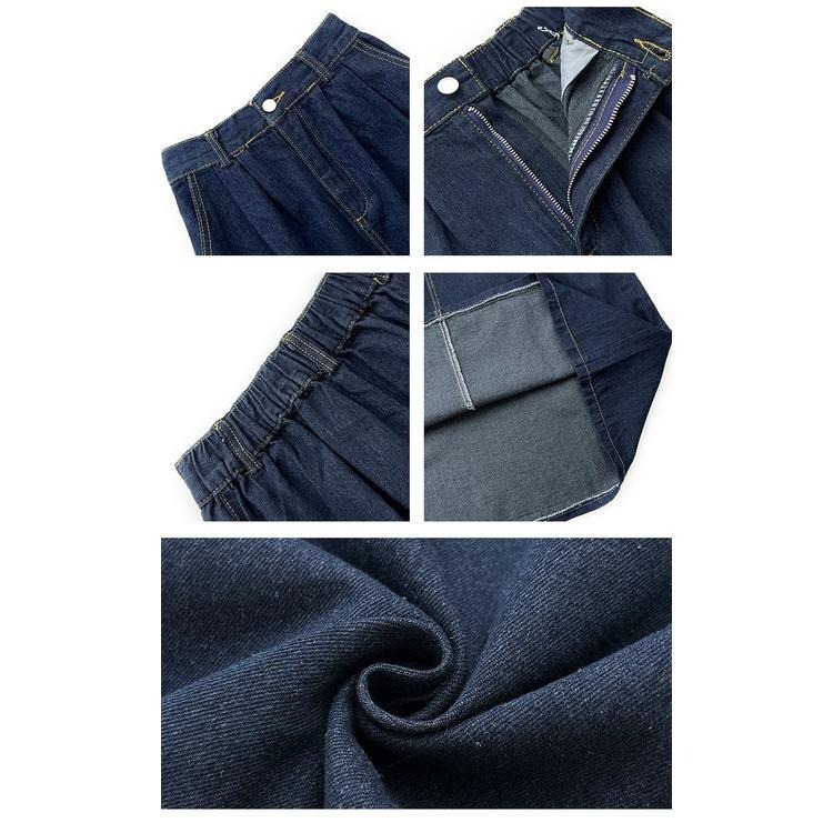 【RENA小舖 台灣現貨每天出】復古玫瑰碎花綁帶翻領短袖雪紡襯衣 半松緊腰A字牛仔半身裙【R20346】-細節圖3