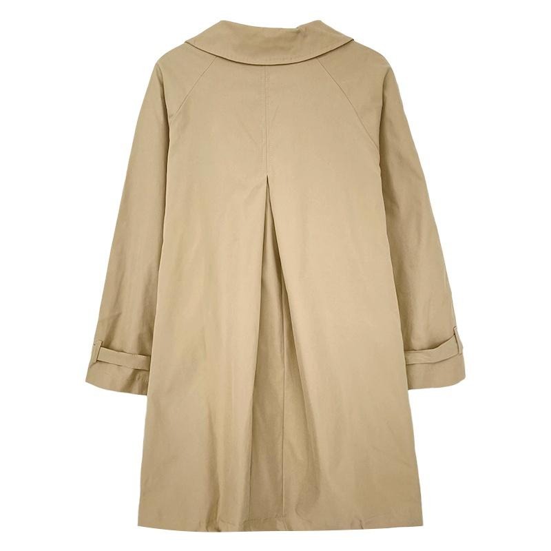 【RENA小舖 台灣現貨每天出】氣質英倫風卡其色風衣外套秋冬高腰顯瘦針織半身裙上衣套裝【R20630】-細節圖7