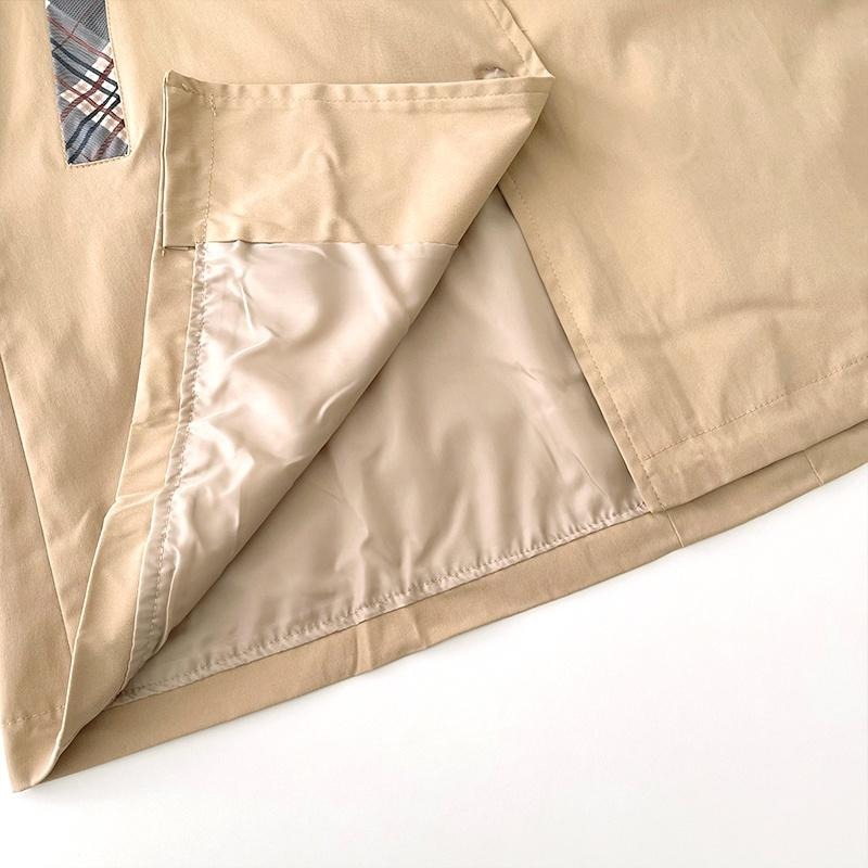 【RENA小舖 台灣現貨每天出】氣質英倫風卡其色風衣外套秋冬高腰顯瘦針織半身裙上衣套裝【R20630】-細節圖8