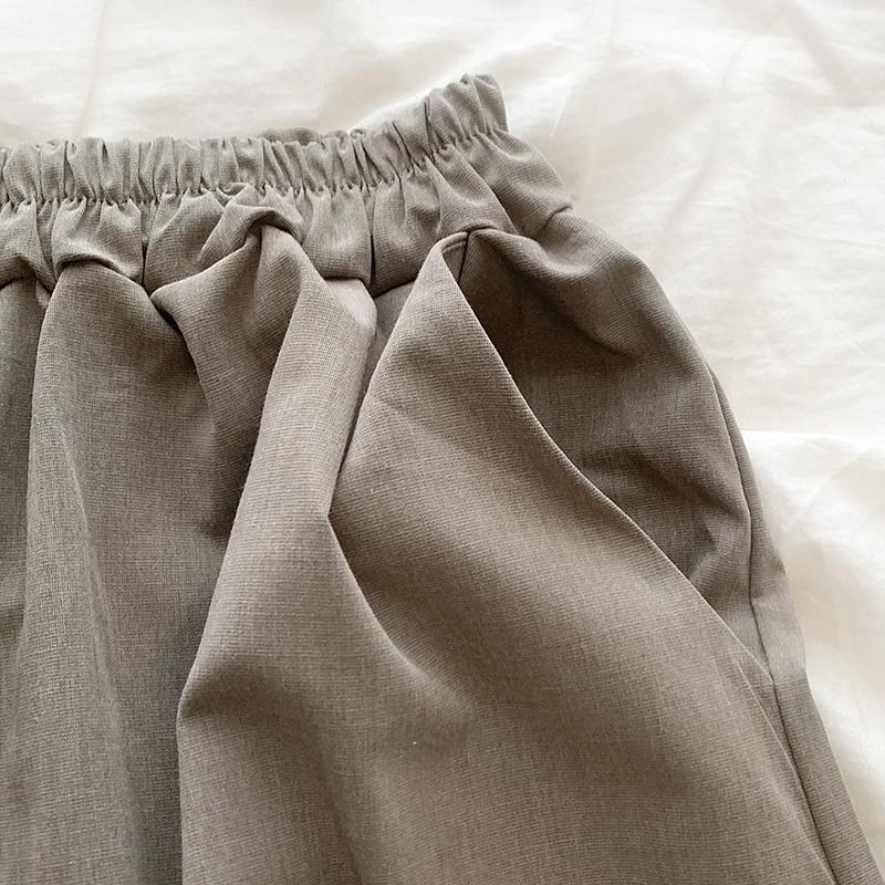 【RENA小舖 台灣現貨每天出】RENA小眾氣質交叉寬腰帶韓系翻領排扣中長款襯衫闊腿短褲套裝【R20584】-細節圖6