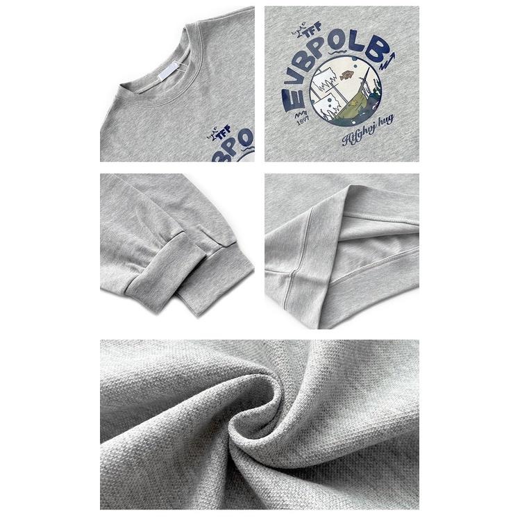 【RENA小舖 台灣現貨每天出】推薦珠地棉 可愛少女感海底船隻印花基礎款寬鬆休閒百搭衛衣【R20552】-細節圖4