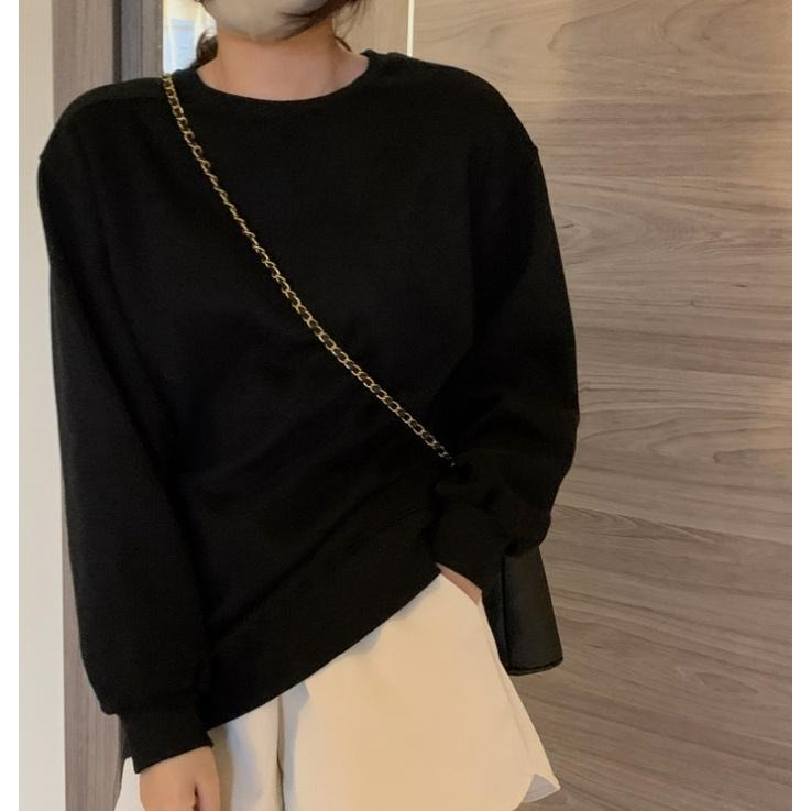 【RENA小舖 台灣現貨每天出】｜大地色加絨大學T_大地色/加絨/秋冬/百搭/寬鬆/大學T【R21051】-細節圖7