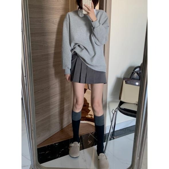 【RENA小舖 台灣現貨每天出】｜大地色加絨大學T_大地色/加絨/秋冬/百搭/寬鬆/大學T【R21051】-細節圖8