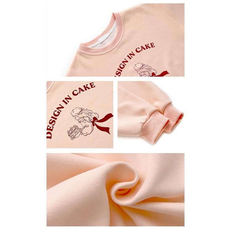 【RENA小舖 台灣現貨每天出】烘焙大師就是我🎂｜蛋糕女孩大學T_百搭/圓領/秋冬/長袖/大學t【R20869】-細節圖4