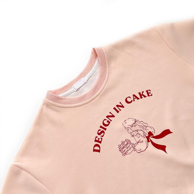 【RENA小舖 台灣現貨每天出】烘焙大師就是我🎂｜蛋糕女孩大學T_百搭/圓領/秋冬/長袖/大學t【R20869】-細節圖7