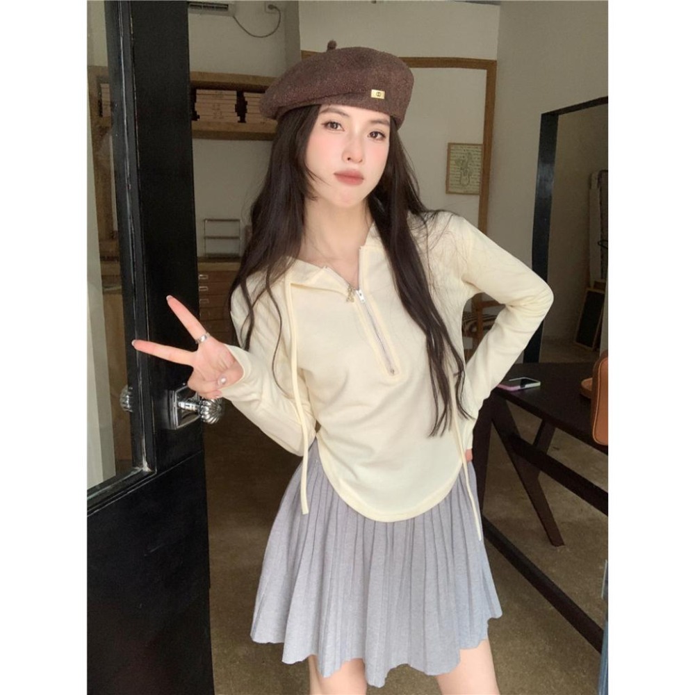 【RENA小舖 台灣現貨每天出】修身帽T 帽T女 連帽T 素色帽T 素色 純色 簡約【R21659】-細節圖5