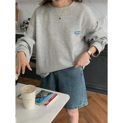 【RENA小舖 台灣現貨每天出】｜甜味軟糖食譜🍬｜糖果色長袖大學T_長袖/秋季/百搭/減齡/大學T【R20538】-細節圖2