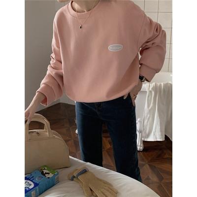 【RENA小舖 台灣現貨每天出】｜甜味軟糖食譜🍬｜糖果色長袖大學T_長袖/秋季/百搭/減齡/大學T【R20538】-細節圖5