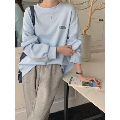 【RENA小舖 台灣現貨每天出】｜甜味軟糖食譜🍬｜糖果色長袖大學T_長袖/秋季/百搭/減齡/大學T【R20538】-細節圖6