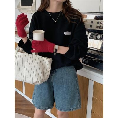 【RENA小舖 台灣現貨每天出】｜甜味軟糖食譜🍬｜糖果色長袖大學T_長袖/秋季/百搭/減齡/大學T【R20538】-細節圖8