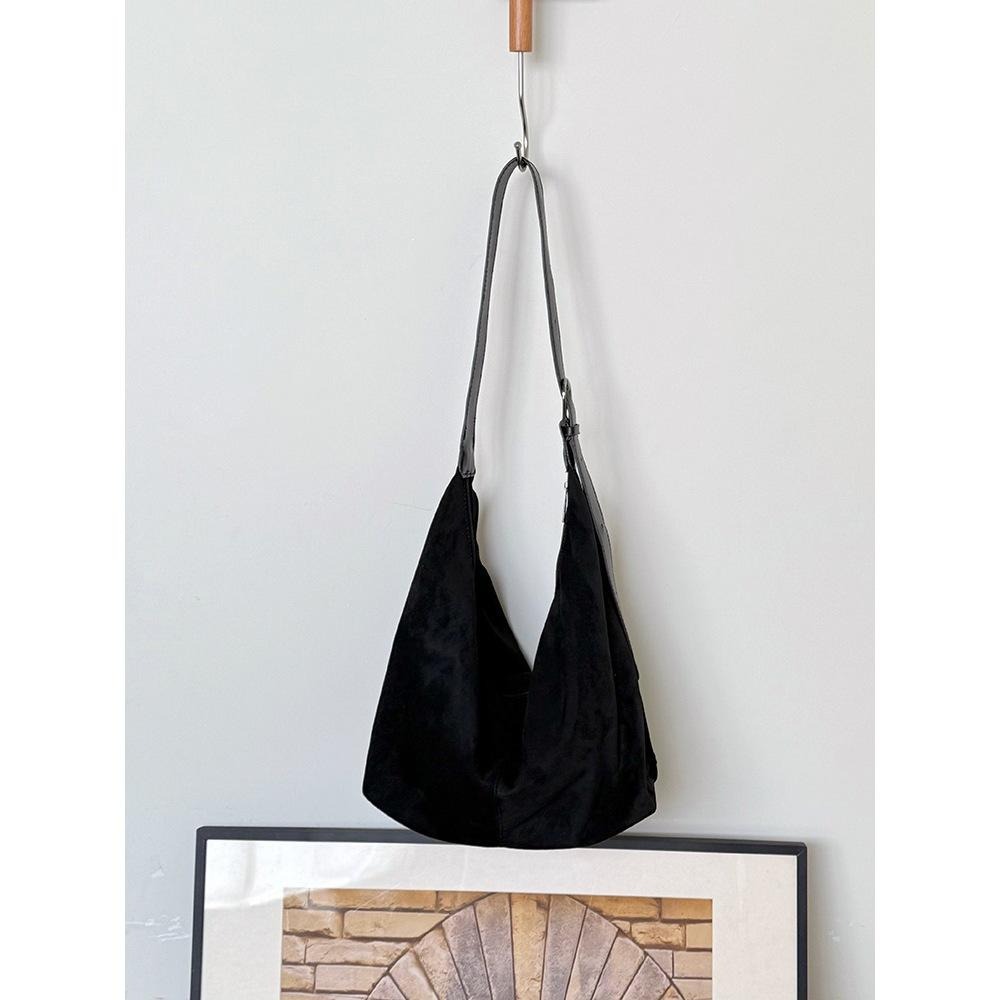 【RENA小舖 台灣現貨每天出】韓系麂皮腋下包 經典大容量！小紅書爆款/托特包/休閒/大容量/麂皮包【N327】-細節圖6