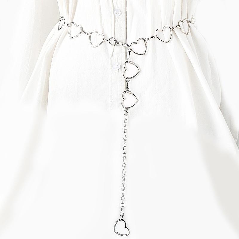 【RENA小舖 台灣現貨每天出】日系復古金屬份量感腰鍊/愛心/珍珠/金屬腰鍊/貝殼/腰帶/腰鍊/配件【N326】-細節圖6