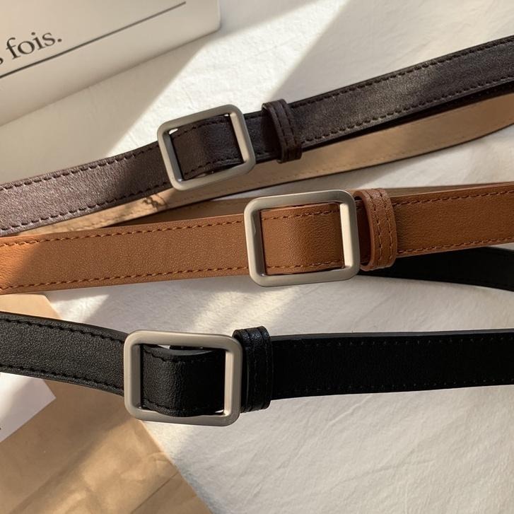 【RENA小舖 台灣現貨每天出】｜把褲頭勒緊🤫｜無孔方型皮帶/無扣/休閒/百搭/ins風【N289】-細節圖2