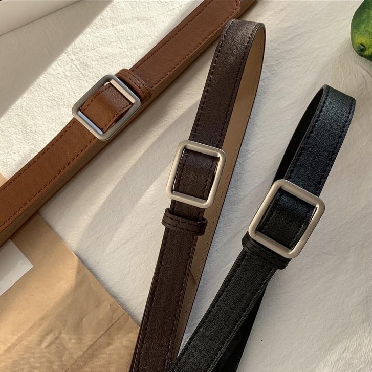 【RENA小舖 台灣現貨每天出】｜把褲頭勒緊🤫｜無孔方型皮帶/無扣/休閒/百搭/ins風【N289】-細節圖7