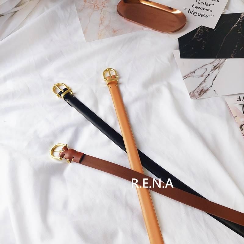 【RENA小舖 台灣現貨每天出】｜配牛仔裙超搭⛓️｜簡約風細皮帶_ins風/百搭/真皮/簡約/皮帶【R21121】-細節圖3