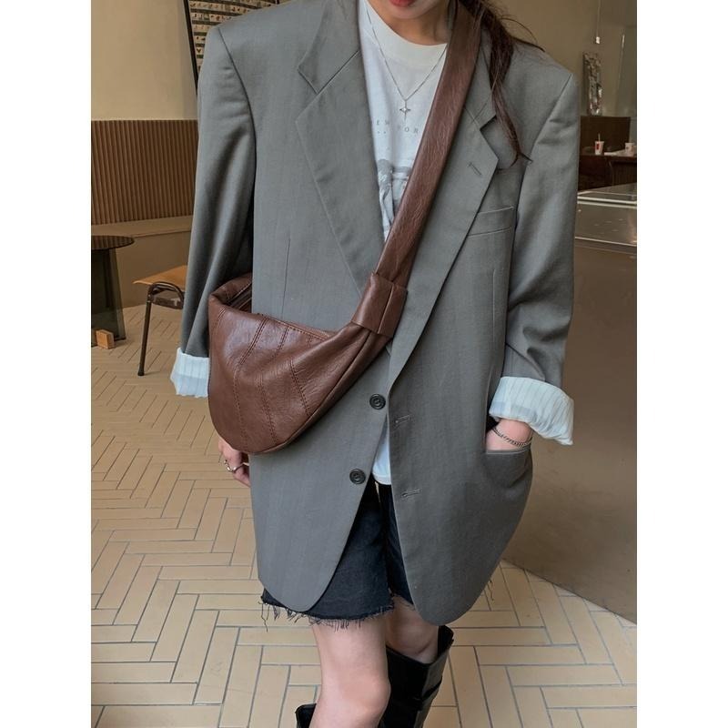 【RENA小舖 台灣現貨每天出】｜巧克力餡金牛角🥐｜復古牛角包_百搭/日系/高級感/牛角包/配件/包包【R21202】-細節圖7