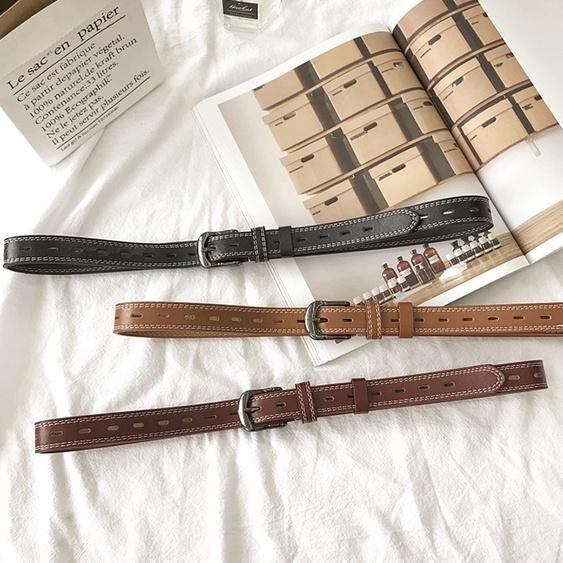 【RENA小舖 台灣現貨每天出】｜學院風配件➿️｜復古方型皮帶_/多色/百搭/簡約/ins風/皮帶【N2896】-細節圖4