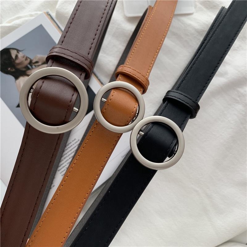 【RENA小舖 台灣現貨每天出】｜韓系歐膩😍｜無孔圓形皮帶_/百搭/休閒/復古/ins風/皮帶【N290】-細節圖5