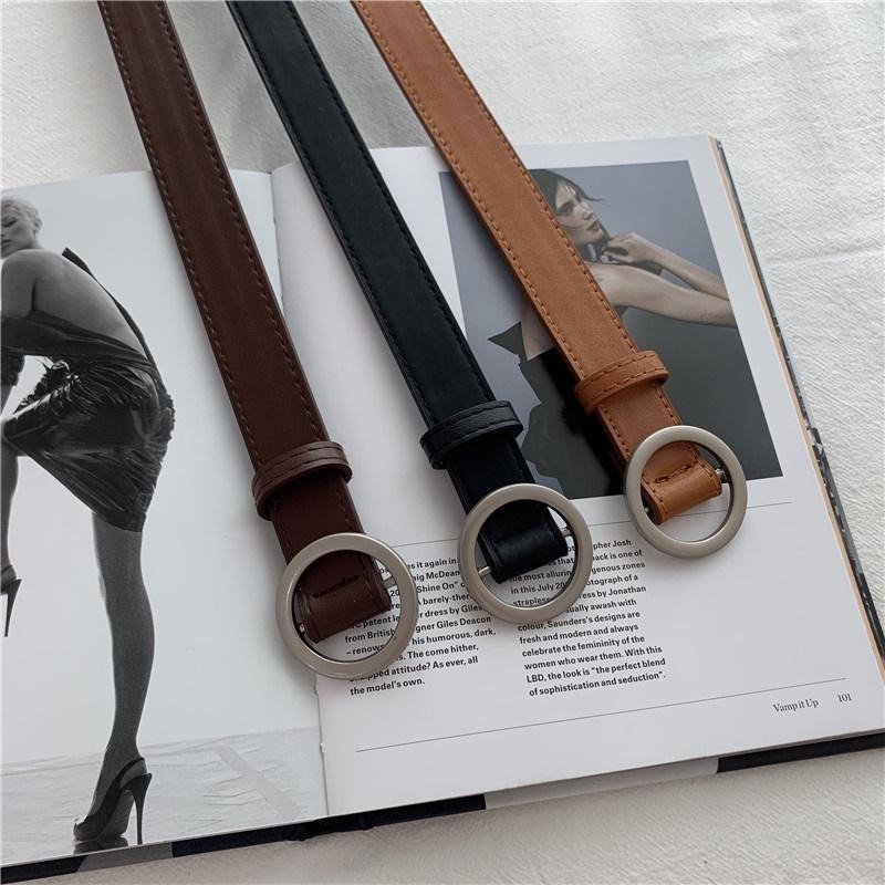 【RENA小舖 台灣現貨每天出】｜韓系歐膩😍｜無孔圓形皮帶_/百搭/休閒/復古/ins風/皮帶【N290】-細節圖6