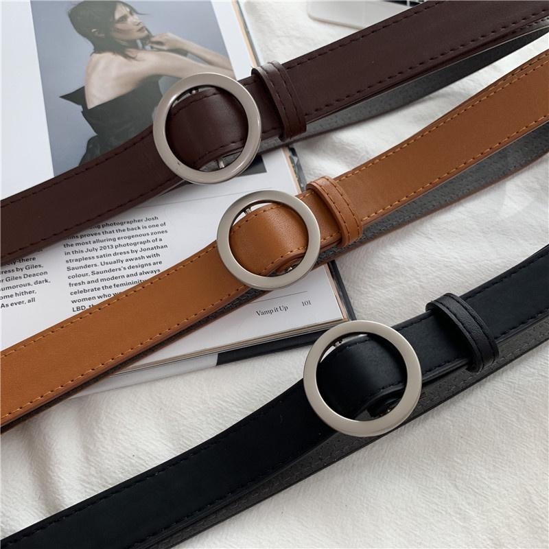 【RENA小舖 台灣現貨每天出】｜韓系歐膩😍｜無孔圓形皮帶_/百搭/休閒/復古/ins風/皮帶【N290】-細節圖7