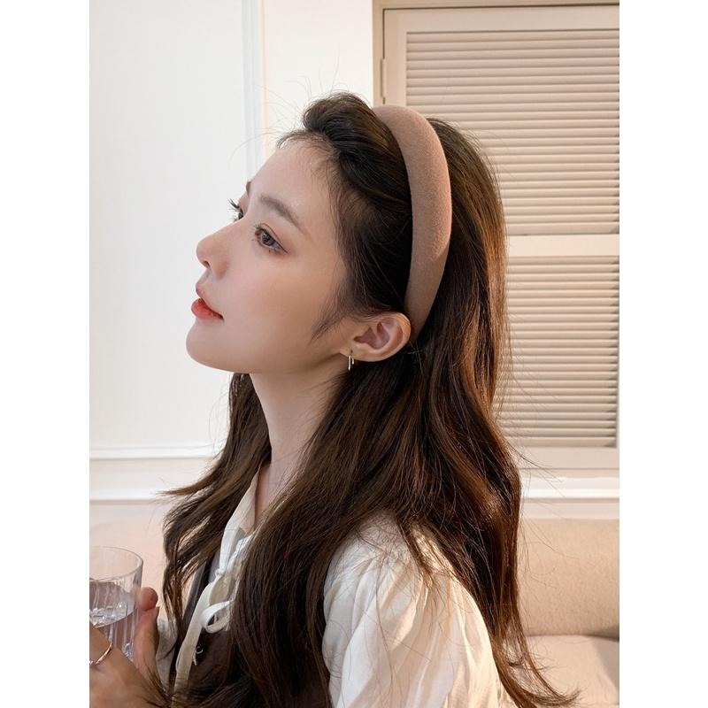 【RENA小舖 台灣現貨每天出】｜奶茶味公主🤎｜奶咖色海綿髮箍_ins風/百搭/氣質/簡約/髮箍【R21185】-細節圖5