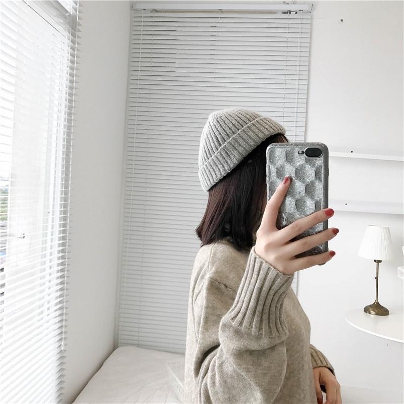 【RENA小舖 台灣現貨每天出】｜保護頭頂毛🧑‍🦲｜圓頂毛線瓜皮帽_百搭/針織/日系/配件/帽子【R21197】-細節圖4