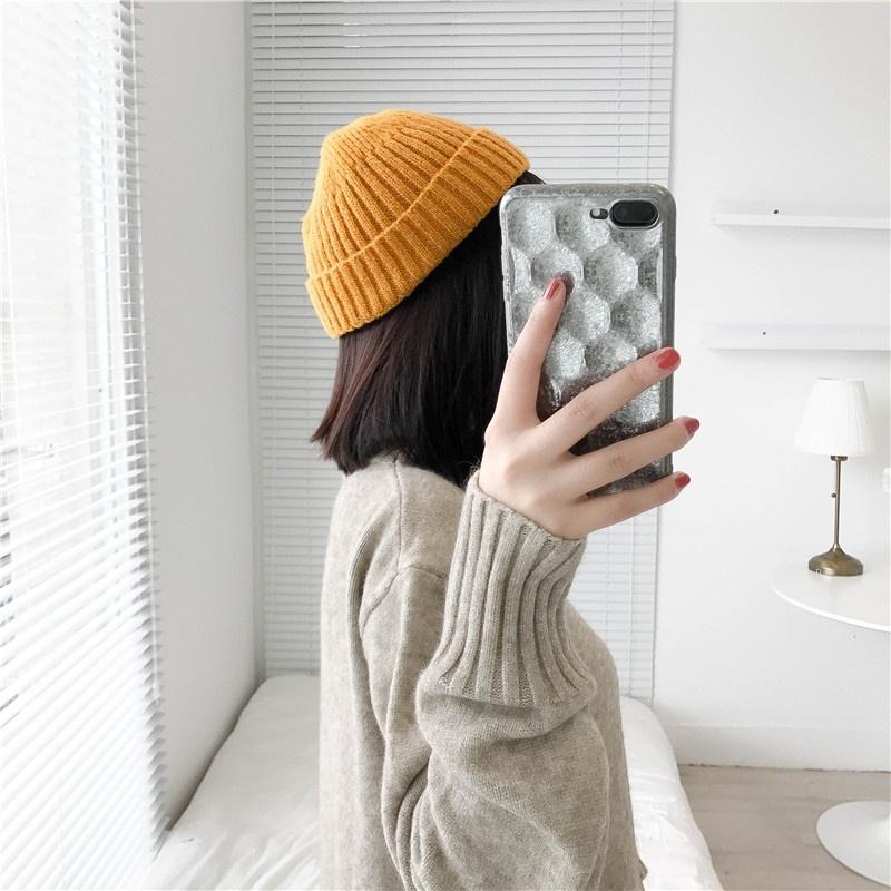 【RENA小舖 台灣現貨每天出】｜保護頭頂毛🧑‍🦲｜圓頂毛線瓜皮帽_百搭/針織/日系/配件/帽子【R21197】-細節圖6