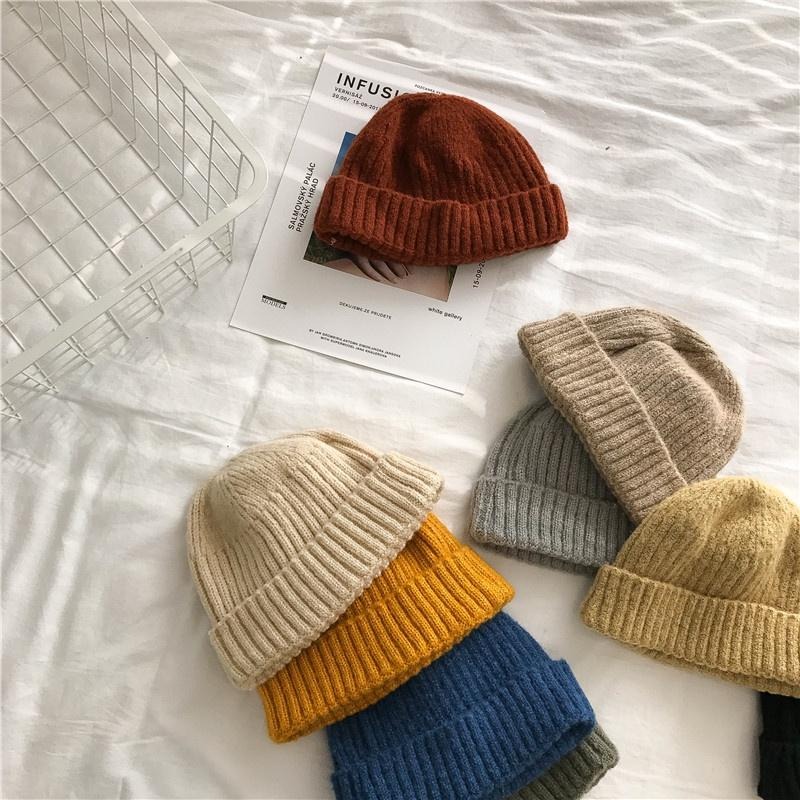 【RENA小舖 台灣現貨每天出】｜保護頭頂毛🧑‍🦲｜圓頂毛線瓜皮帽_百搭/針織/日系/配件/帽子【R21197】-細節圖7