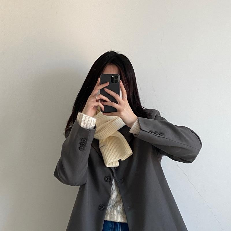 【RENA小舖 台灣現貨每天出】｜脖子也要保暖🧵｜糖果色針織圍巾_秋冬/多色/百搭/加厚/針織/圍巾【R21192】-細節圖2