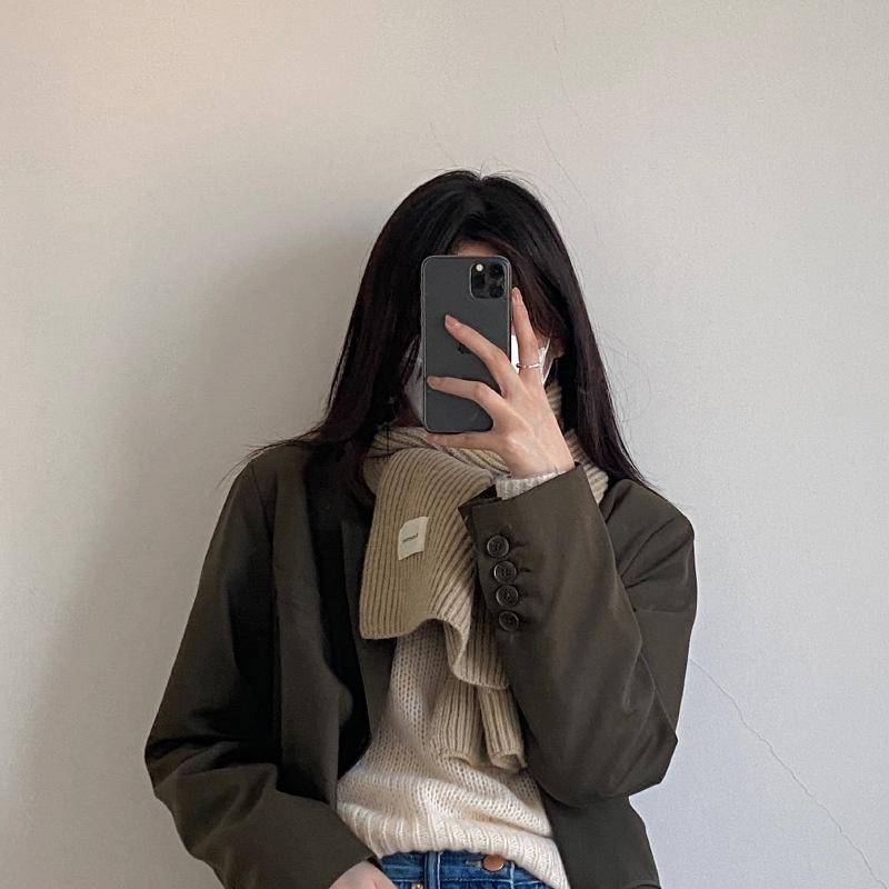 【RENA小舖 台灣現貨每天出】｜脖子也要保暖🧵｜糖果色針織圍巾_秋冬/多色/百搭/加厚/針織/圍巾【R21192】-細節圖3