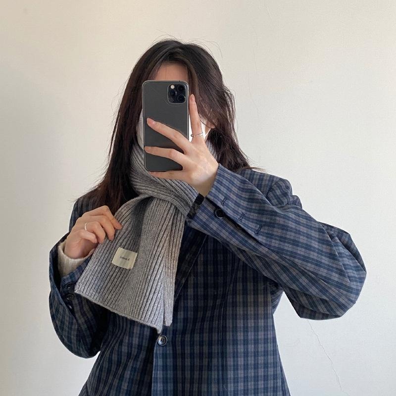 【RENA小舖 台灣現貨每天出】｜脖子也要保暖🧵｜糖果色針織圍巾_秋冬/多色/百搭/加厚/針織/圍巾【R21192】-細節圖5