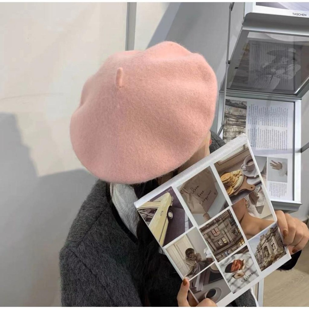 【RENA小舖 台灣現貨每天出】｜甜甜藝術家｜復古羊毛貝蕾帽_簡約/百搭/羊毛/配件/帽子/貝蕾帽【R21084】-細節圖4