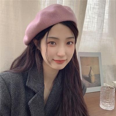 【RENA小舖 台灣現貨每天出】｜甜甜藝術家｜復古羊毛貝蕾帽_簡約/百搭/羊毛/配件/帽子/貝蕾帽【R21084】-細節圖6