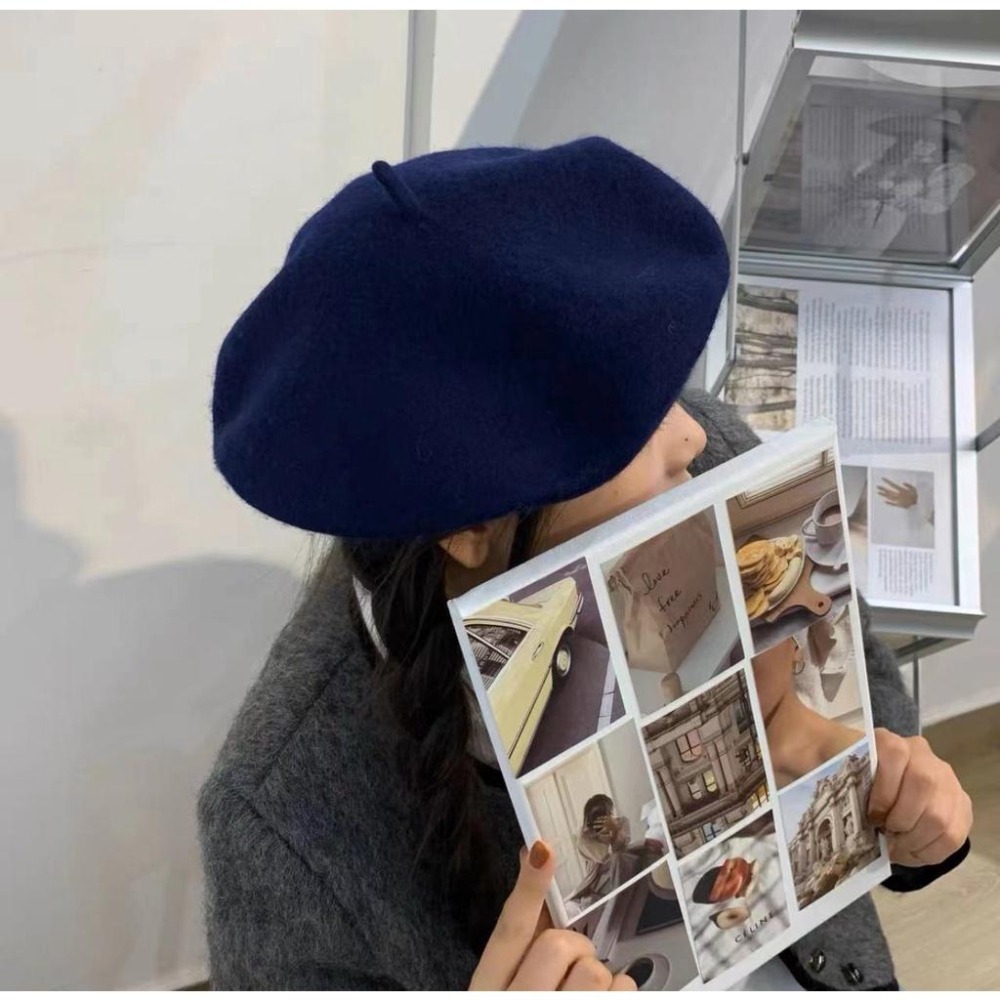 【RENA小舖 台灣現貨每天出】｜甜甜藝術家｜復古羊毛貝蕾帽_簡約/百搭/羊毛/配件/帽子/貝蕾帽【R21084】-細節圖8