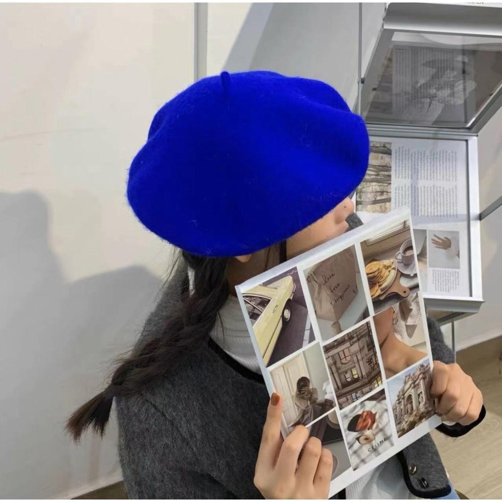 【RENA小舖 台灣現貨每天出】｜甜甜藝術家｜復古羊毛貝蕾帽_簡約/百搭/羊毛/配件/帽子/貝蕾帽【R21084】-細節圖9