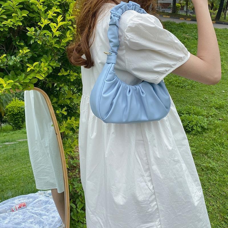 【RENA小舖 台灣現貨每天出】｜月亮港灣🌙｜雲朵餃子包包_百搭/清新/包包/可愛/餃子包/腋下包【N312】-細節圖5