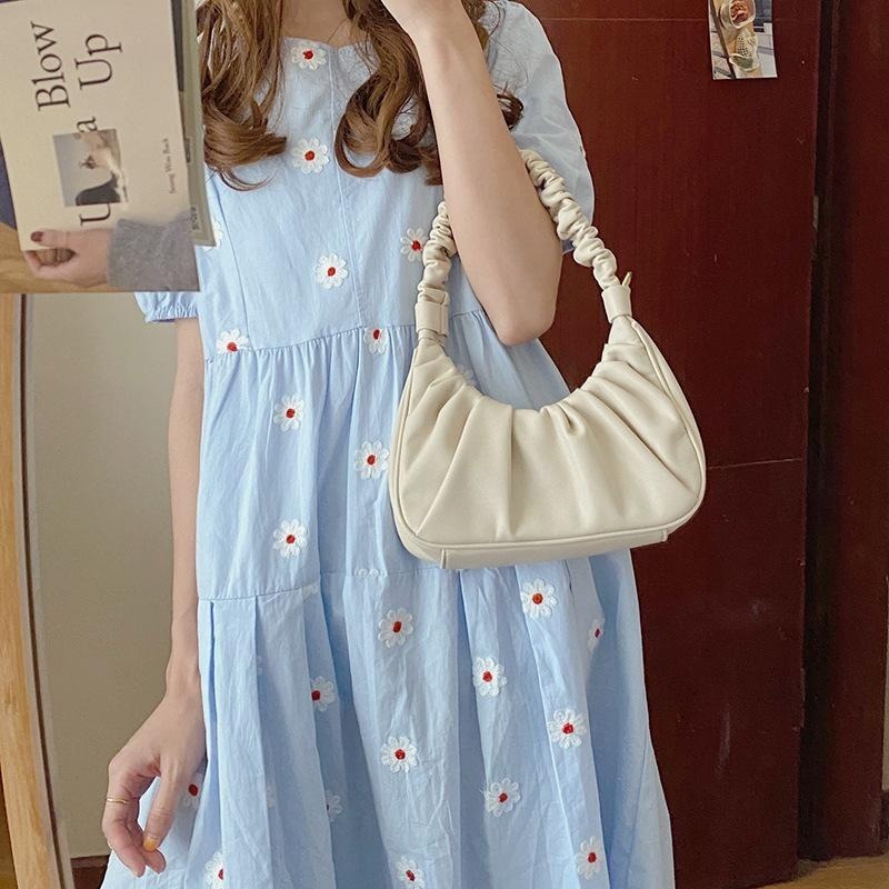 【RENA小舖 台灣現貨每天出】｜月亮港灣🌙｜雲朵餃子包包_百搭/清新/包包/可愛/餃子包/腋下包【N312】-細節圖6