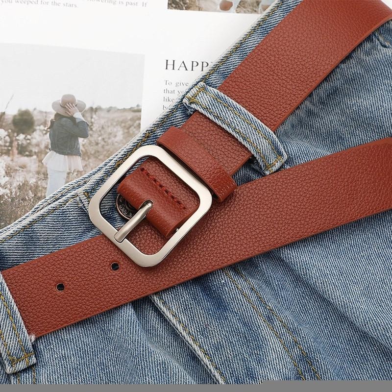 【RENA小舖 台灣現貨每天出】｜日系女孩必備😘｜銀扣腰帶_復古/日系/簡約/ins風/腰帶/配件【R21375】-細節圖7