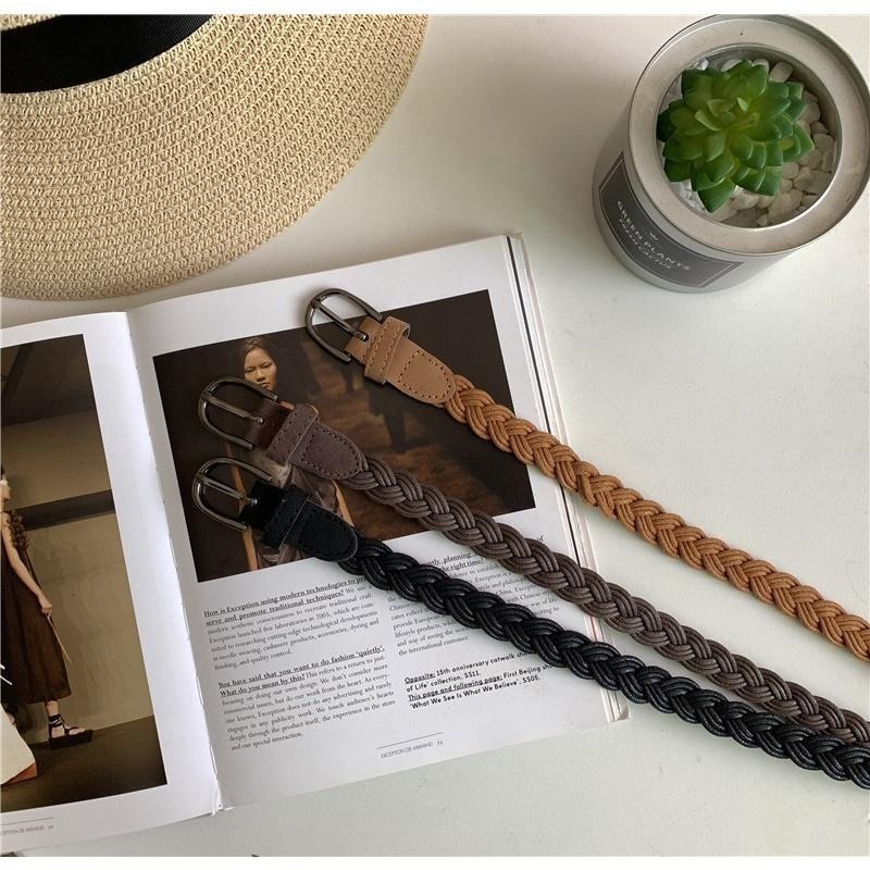 【RENA小舖 台灣現貨每天出】｜森林之子🌲｜森系編織腰帶_復古/日系/簡約/森系/腰帶/配件【R21373】-細節圖2