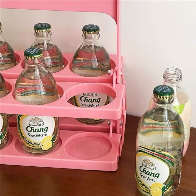 𝖯𝗂𝗀𝗅𝗂𝗄𝖾𝗆𝖾 |復古純色可摺疊啤酒架飲料提籃 粉色特別版 「今晚喝醉」𝗝𝘂𝗹𝘆.𝗻𝗲𝘄-細節圖4