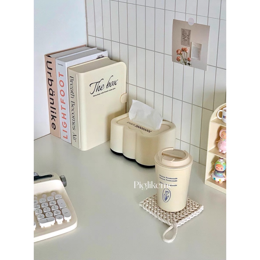 ￼Piglikeme | 放哪都好看的～奶油白書本造型充電線小物收納盒 桌上收納 飾品收納 居家收納-細節圖5