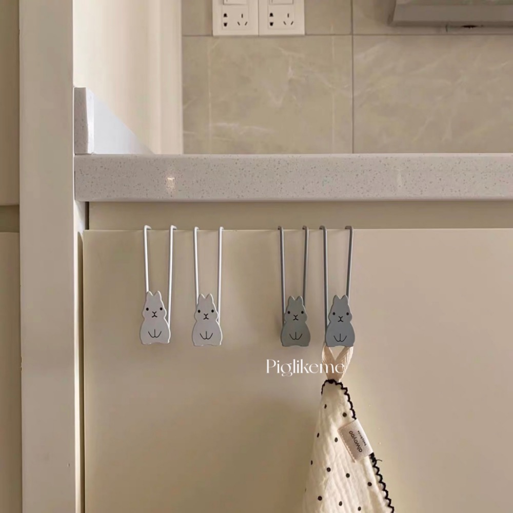 ￼𝖯𝗂𝗀𝗅𝗂𝗄𝖾𝗆𝖾 |日本可愛小兔🇯🇵櫃門掛鈎 門後掛鈎 廚房垃圾袋支架 毛巾掛勾-細節圖4
