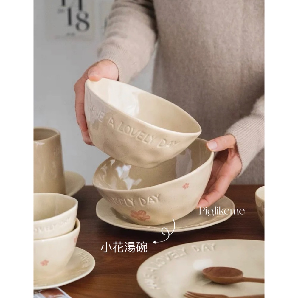 ￼𝖯𝗂𝗀𝗅𝗂𝗄𝖾𝗆𝖾 |預購*日系手捏風粗陶系列餐具 早餐盤 飯碗 餐盤 馬克杯-規格圖9