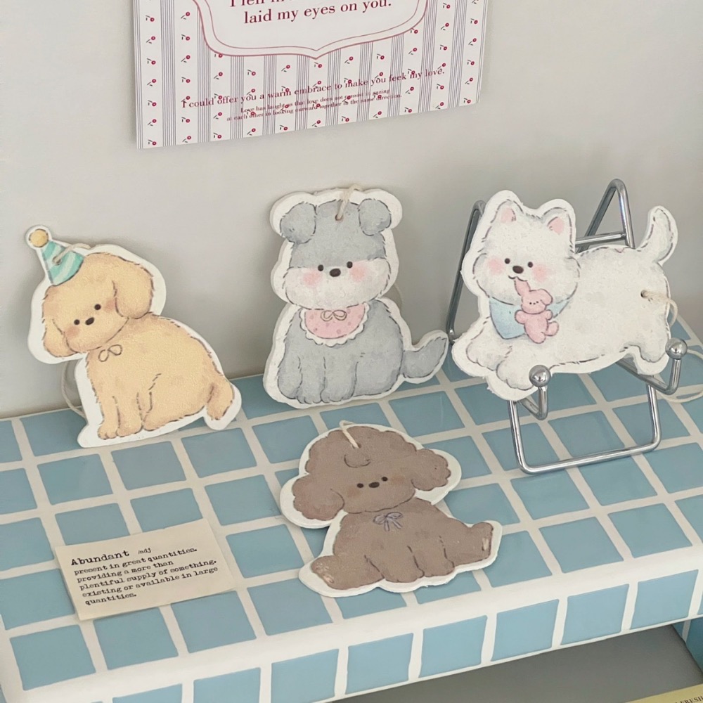 ￼𝖯𝗂𝗀𝗅𝗂𝗄𝖾𝗆𝖾 |手繪風韓系小狗插畫 木漿棉抹布洗碗布 菜瓜布-細節圖2