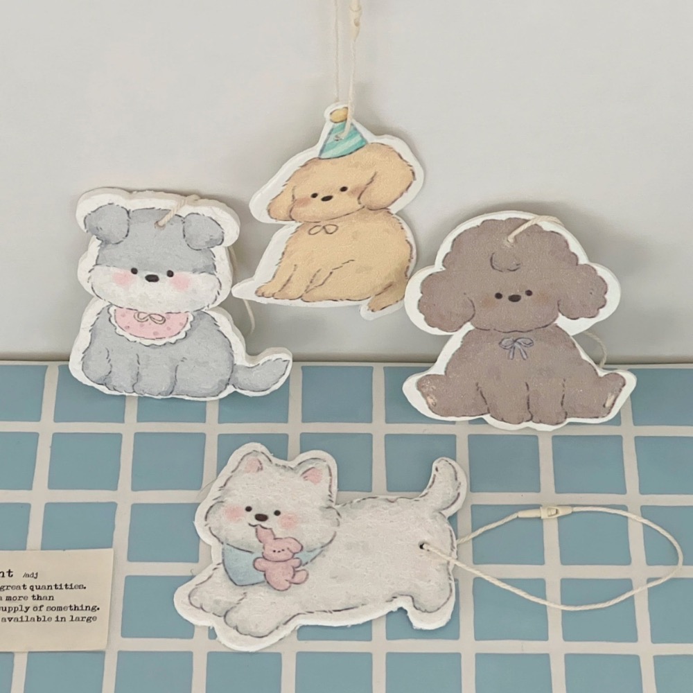 ￼𝖯𝗂𝗀𝗅𝗂𝗄𝖾𝗆𝖾 |手繪風韓系小狗插畫 木漿棉抹布洗碗布 菜瓜布-細節圖3