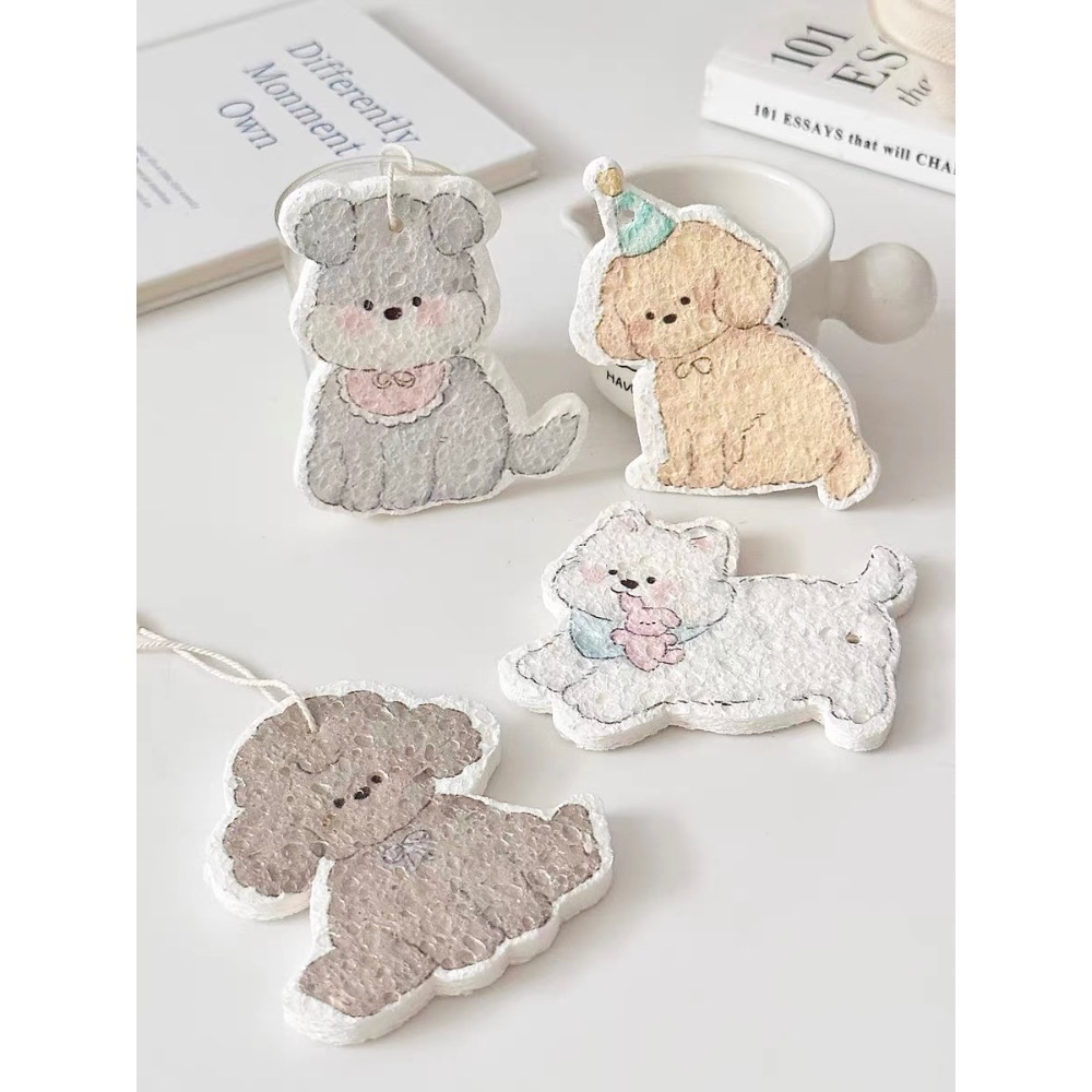 ￼𝖯𝗂𝗀𝗅𝗂𝗄𝖾𝗆𝖾 |手繪風韓系小狗插畫 木漿棉抹布洗碗布 菜瓜布-細節圖5