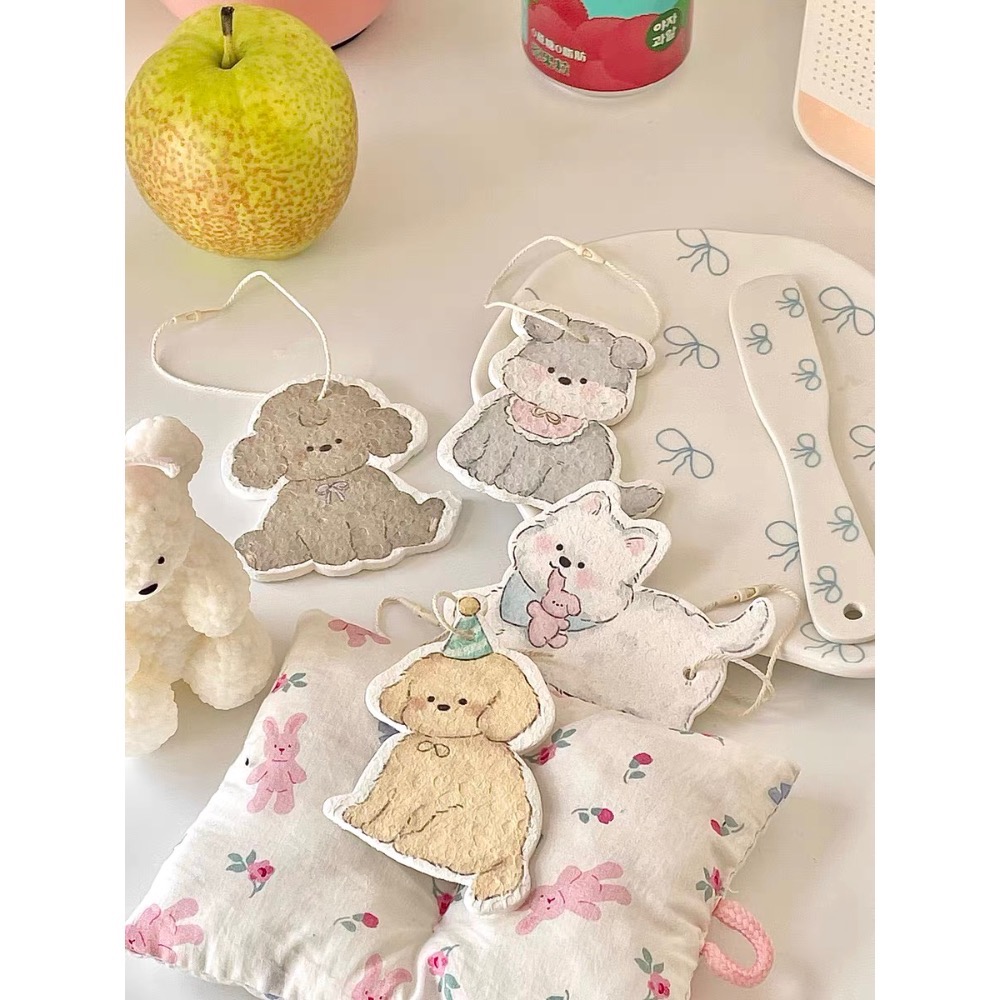 ￼𝖯𝗂𝗀𝗅𝗂𝗄𝖾𝗆𝖾 |手繪風韓系小狗插畫 木漿棉抹布洗碗布 菜瓜布-細節圖6