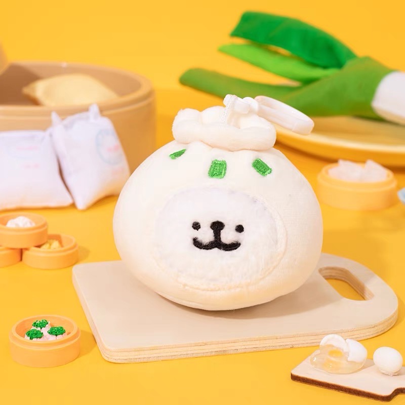 ￼Piglikeme |線條小狗Maltese可愛包子餃子造型鑰匙圈吊飾🥟-細節圖3