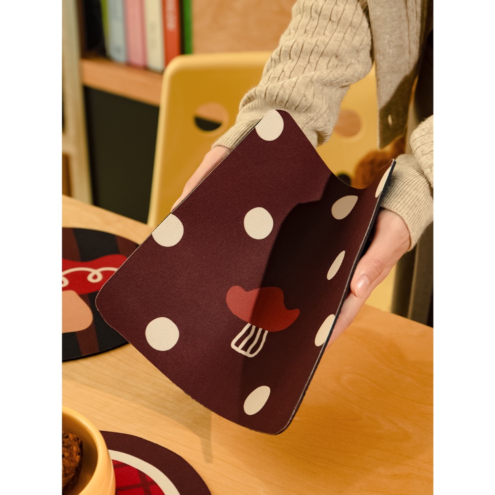 Piglikeme | 蘑菇蘑菇🍄硅藻泥吸水兩用隔熱墊 防燙餐墊 多用途墊 滑鼠墊-細節圖3